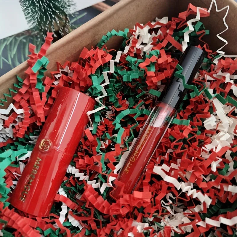 Christmas Shredded Paper Crinkle Filler, Red Green Kraft Raffia Paper, Gift Box Basket Filling for Xmas Holiday Gift Packaging