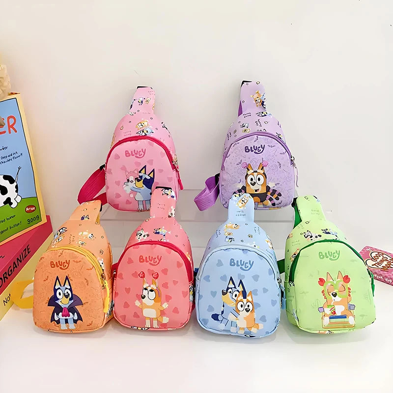 Bluey And Bingo Anime Figure Printing Cartoon Mnin Backpack Children A Shoulder Bag Messenger Bag Birthday Gift