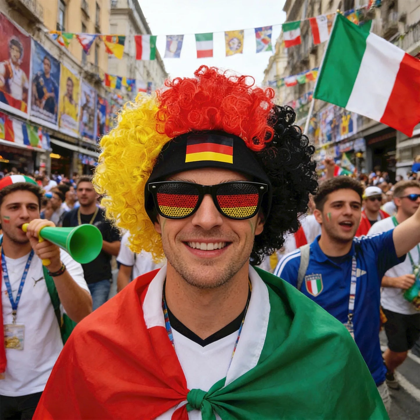Football Fans Wig Hat Set 2026 - طقم قبعة وباروكة مشجعي كرة القدم 2026