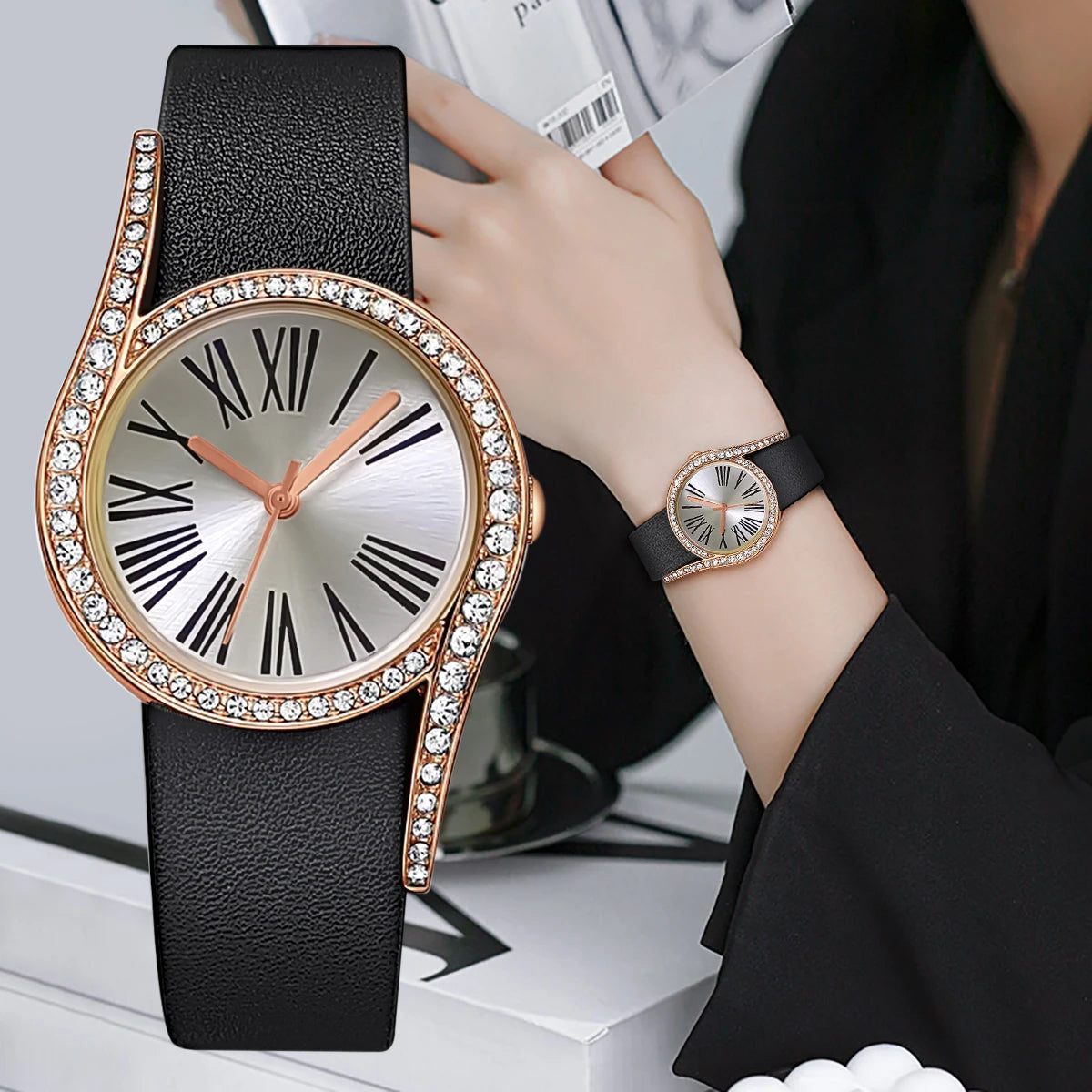 Luxury Quartz Women’s Watch – Leather Strap