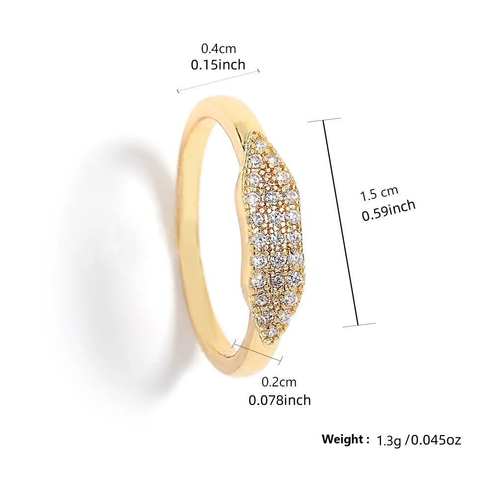 ZAKOL New Trendy Shiny Micro Pave Zircon Finger Ring White  Crystal CZ Minimalist Aesthetic Ring for Women Wholesale