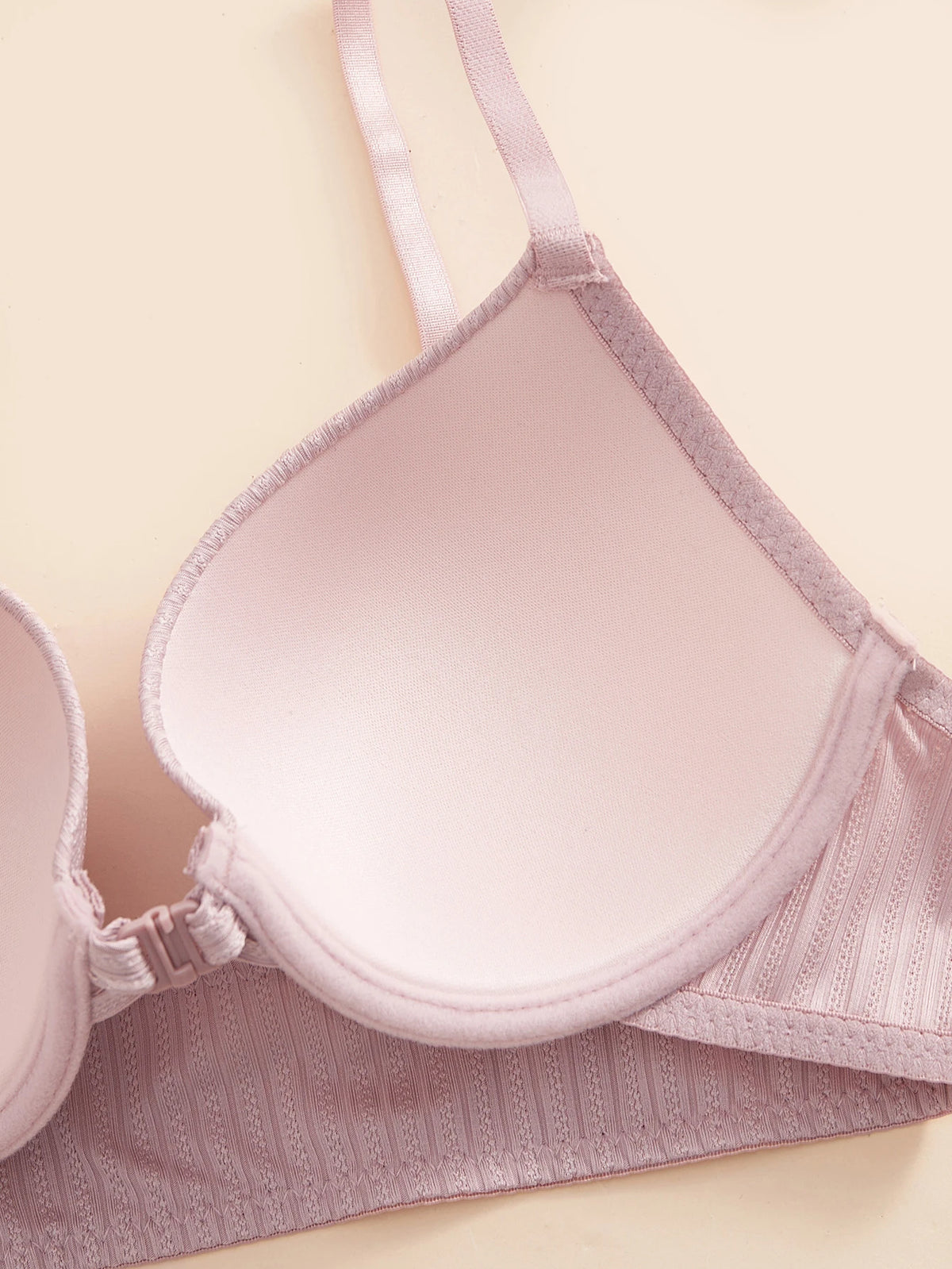 1 3 5Pcs Everyday Solid Women Bra Front Closure Push up Sexy Bras Ribbed Unlined Sweet Women's Underwear