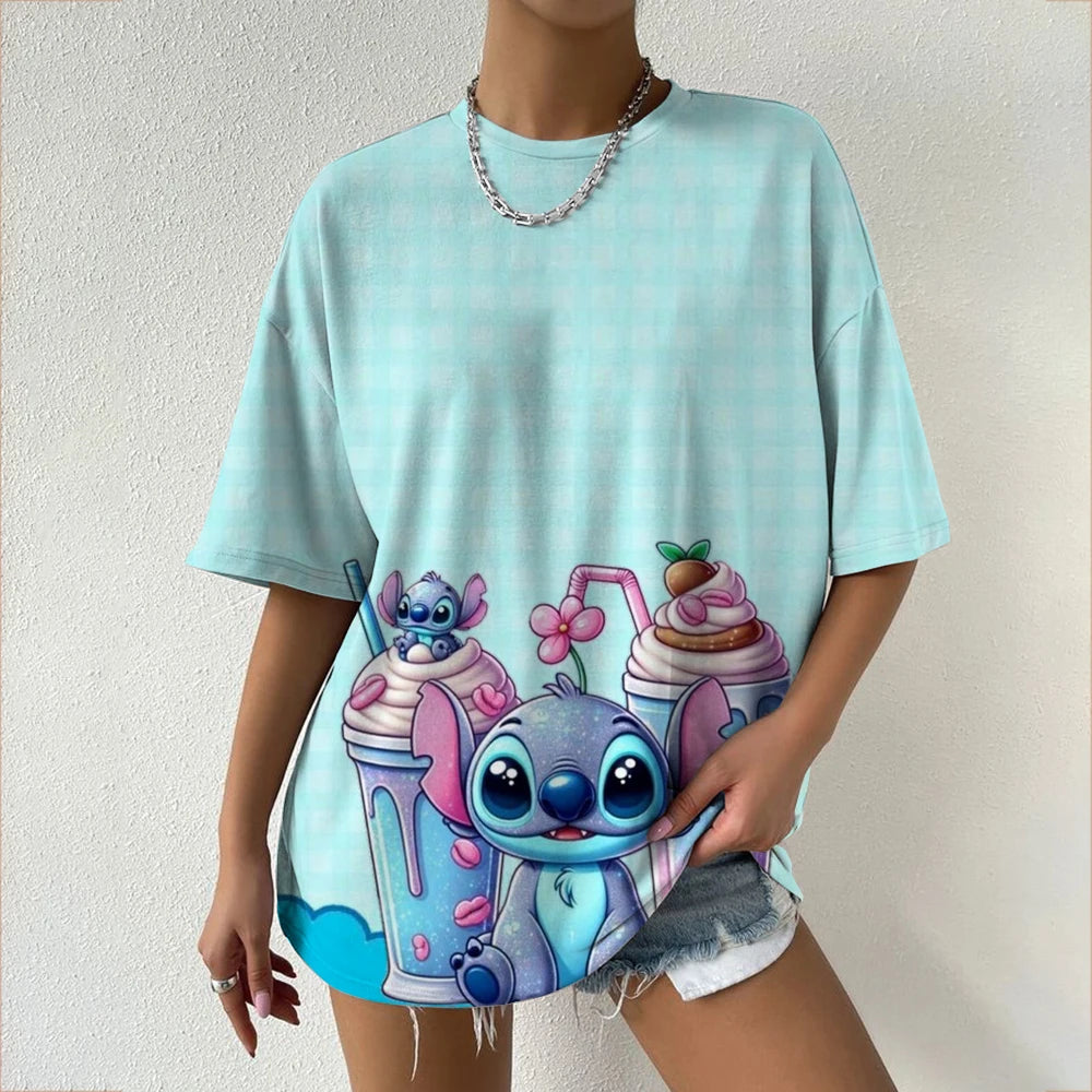 Stitch Oversized Cartoon T-Shirt – Casual Street Style