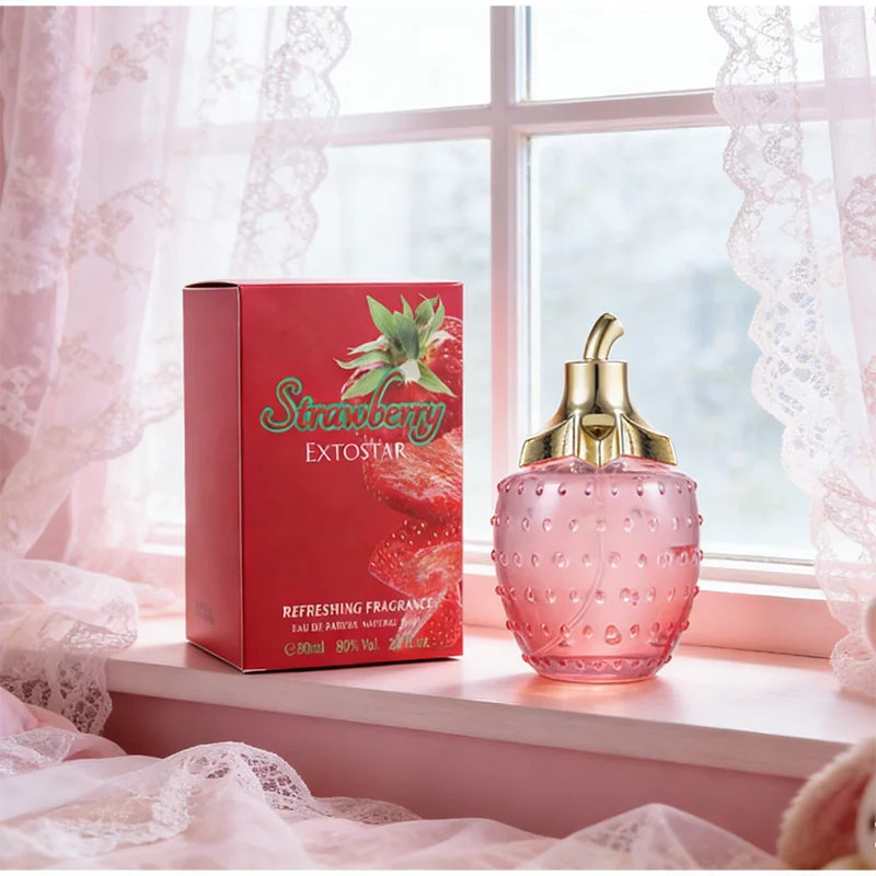 Popular Russian Women's Dating Perfumes Cute Strawberry Design Oriental Notes, Rose And Jasmine, Fresh Charming Fragrance Spray