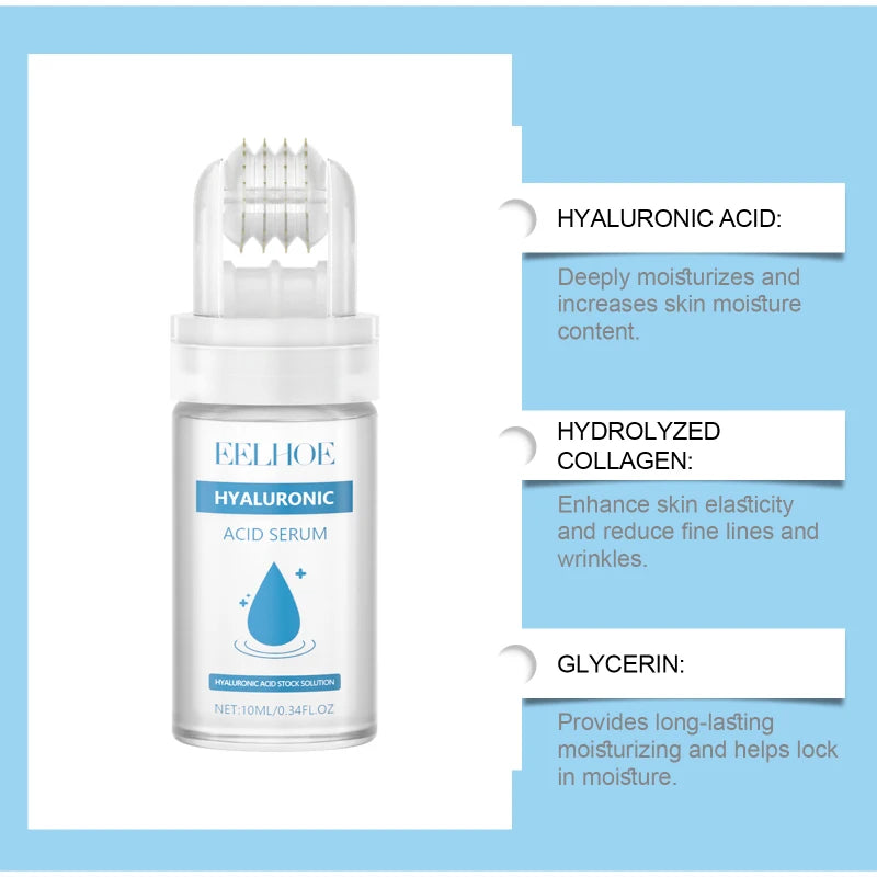 Deeply Hydrating Korean Facial Essence Set Hyaluronic Acid Microneedle Roller Skin Care Easily Absorbed Moisturizing Essence