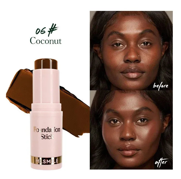 Face Makeup Stick Foundation Cream 6 Color Moisturizing Full Coverage Dark Skin Tone Natural Matte Concealer Professional Makeup