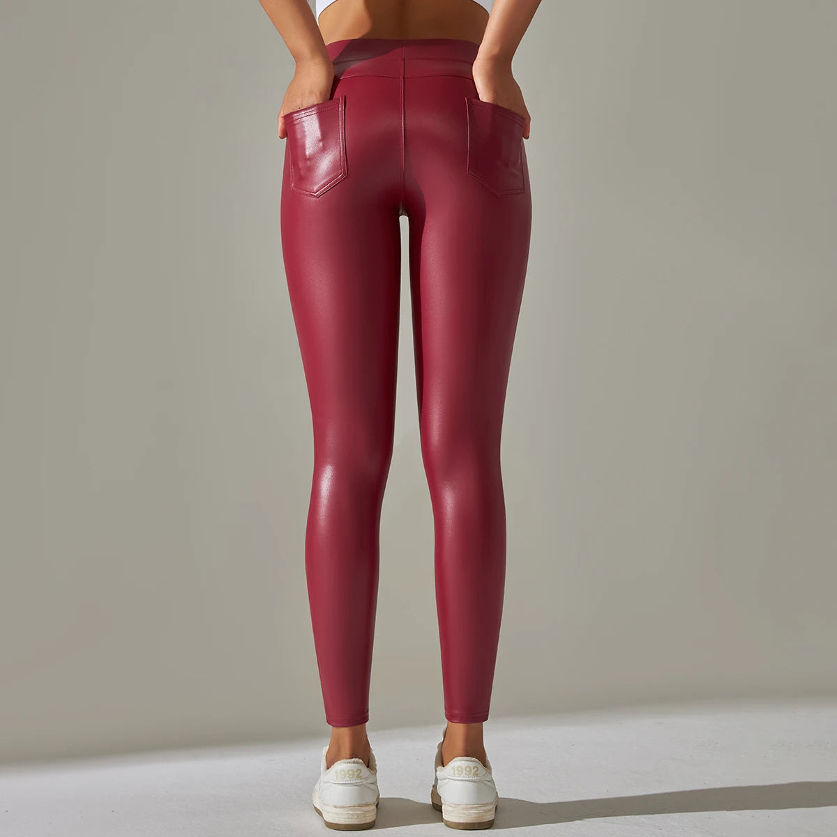 Trendy New WOMEN'S Leggings High Waisted Tight and Sexy Leather Pants Colorful Yoga Pants for Women
