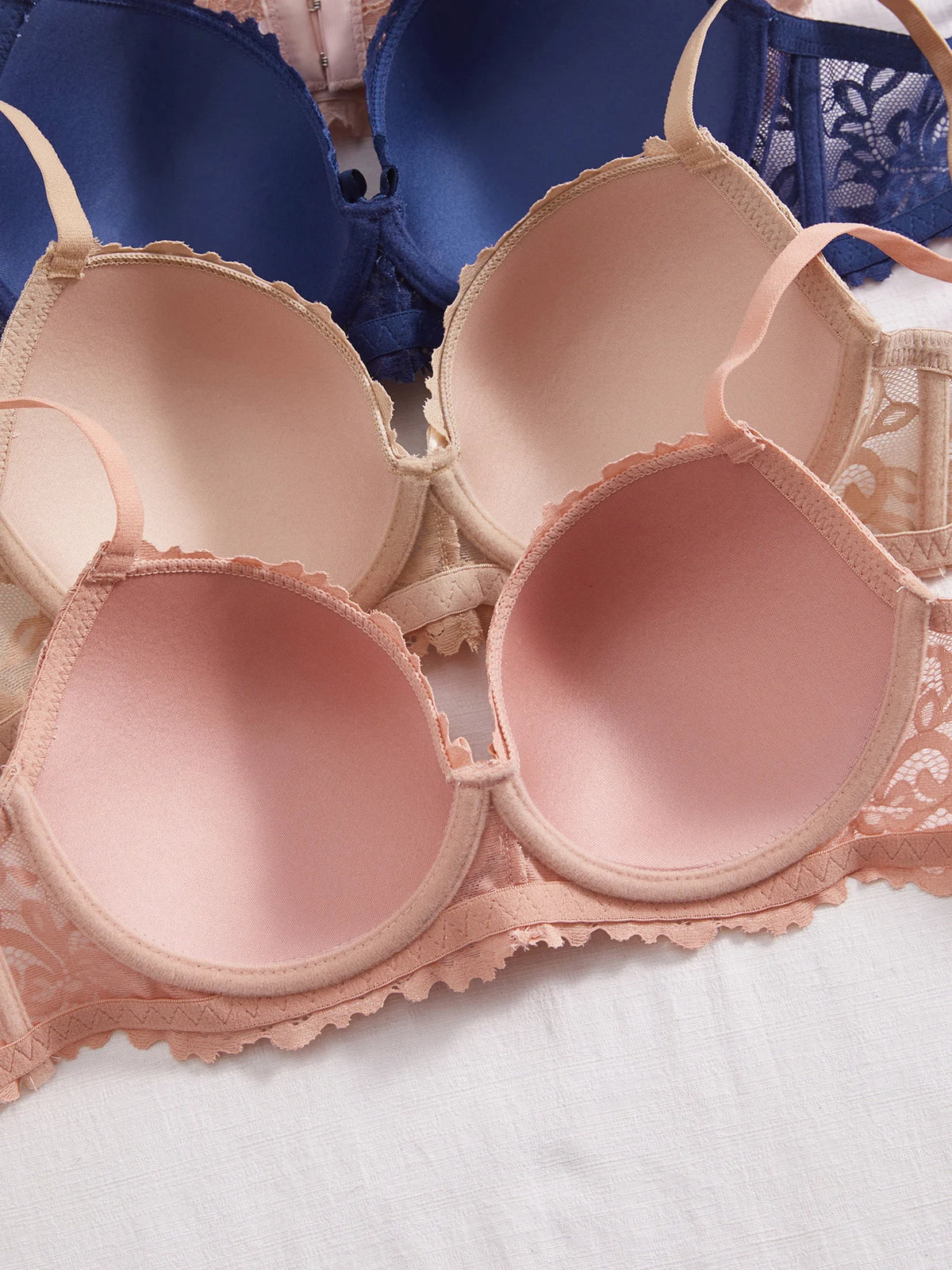 5Pcs/Set Women's Floral Lace Bra Elegant Skin-Friendly Push Up Bra Breathable Comfort Underwire Support Anti-Sagging Lingerie