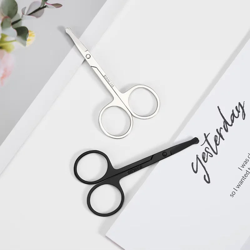Stainless Scissor Beauty Nose Hair Trimmer Scissors Eyebrow with Sharp Head Steel Round Safety Scissors Eyebrow Makeup