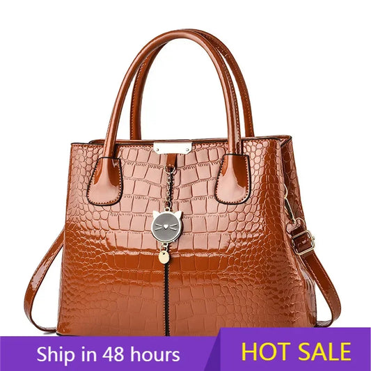 2025 new High End Bright Leather Women's Bag Luxury Designer Female Crossbody Messenger Bag Fashion Branded Shoulder Bags Sac