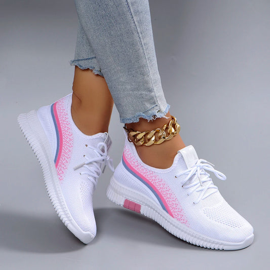 Women’s Breathable Mesh Flat Sneakers – Lightweight Summer Shoes