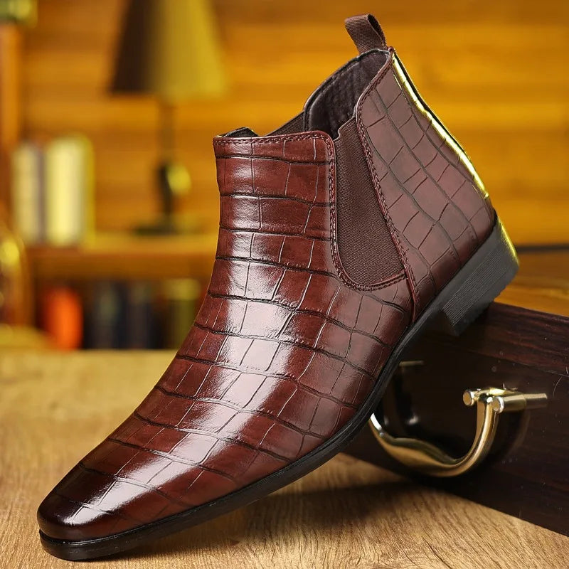 Classic Men's Leather Boots New Luxury Comfortable Boots High End Formal Business Shoes for Men Casual Ankle Boots Large Size 48