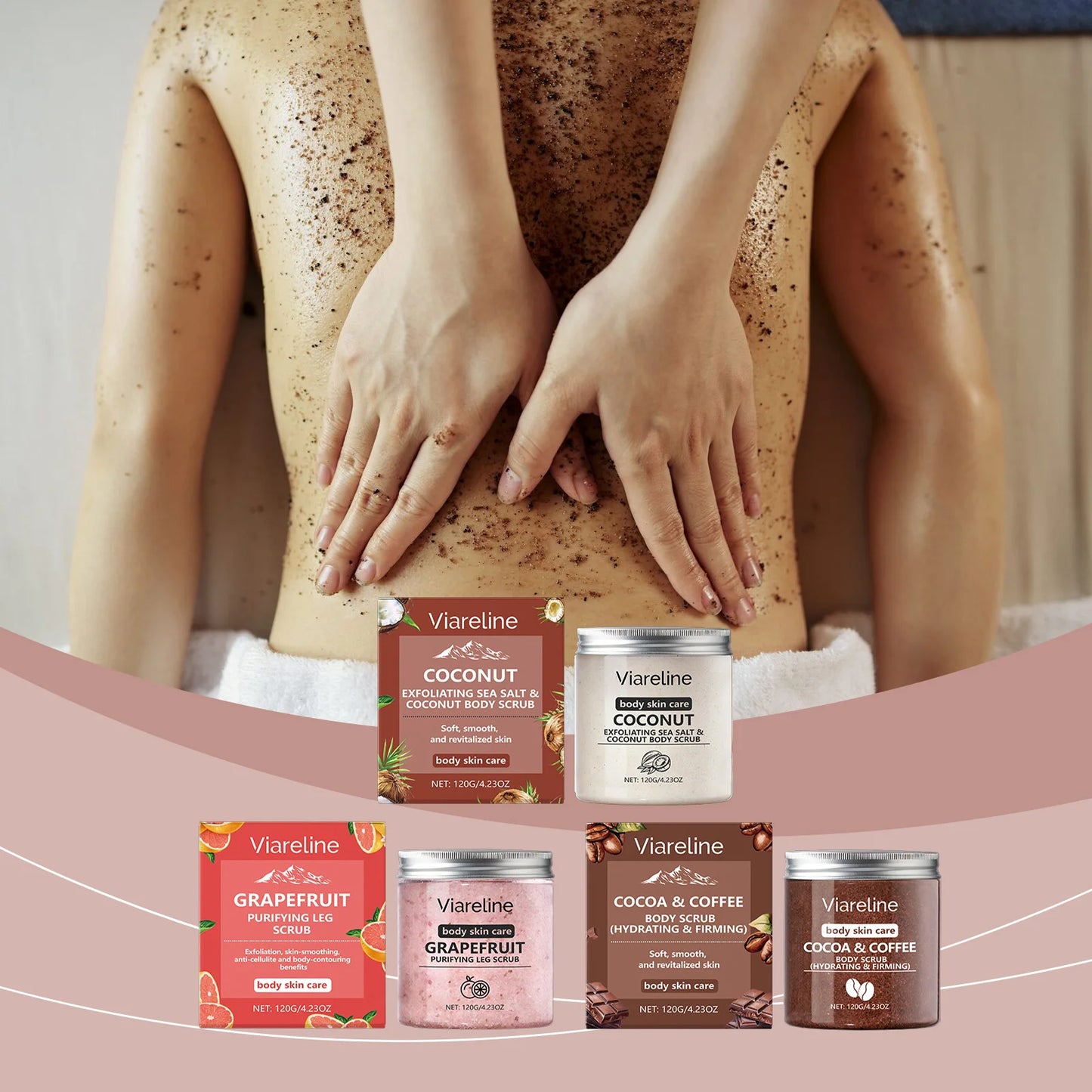Sea Salt Body Scrub Exfoliating Deep Cleansing Remove Melanin Whiten Skin Shrink Pore Smooth Soft Nourish Coconut Coffee Scrub