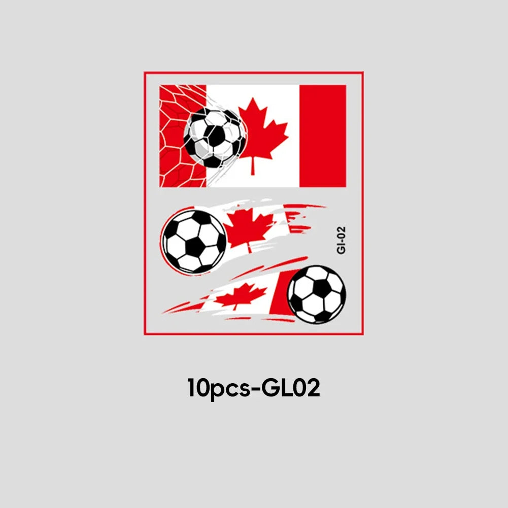 Soccer Fan National Flag Face Tattoo Stickers - ملصقات وشم مؤقتة بأعلام الدول لمشجعي كرة القدم