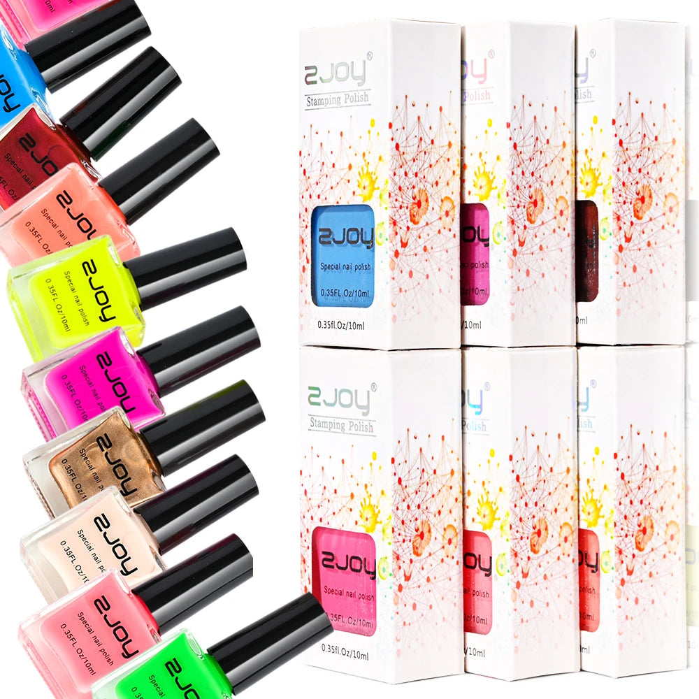 Nail Printing Stamping Gel Polish 10ml 30Colors Nail Art Printing Varnish for Stamping Plate Black White Gold Nails Lacquers