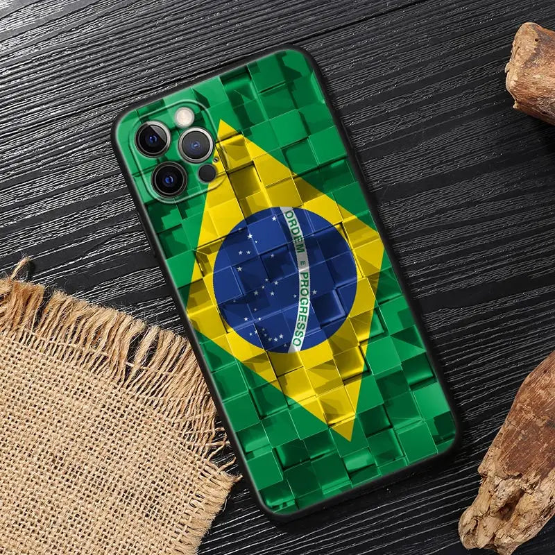 Brazil Flag Football iPhone Case