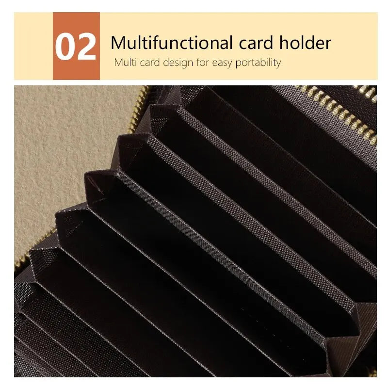 Womens Credit Card Wallet, Large Capacity Multi Card Case Wallet With ID Window, Zipper Card Cases Holder