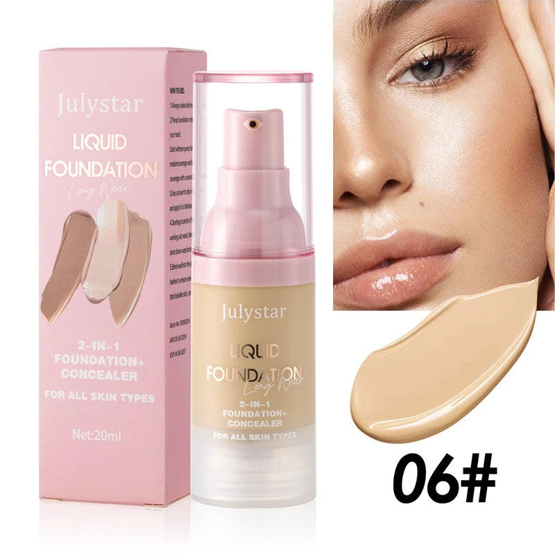 High Coverage Liquid Foundation Tint Oil Control Face Brighten Natural Concealer Waterproof BB Cream Makeup Korean Base Cosmetic