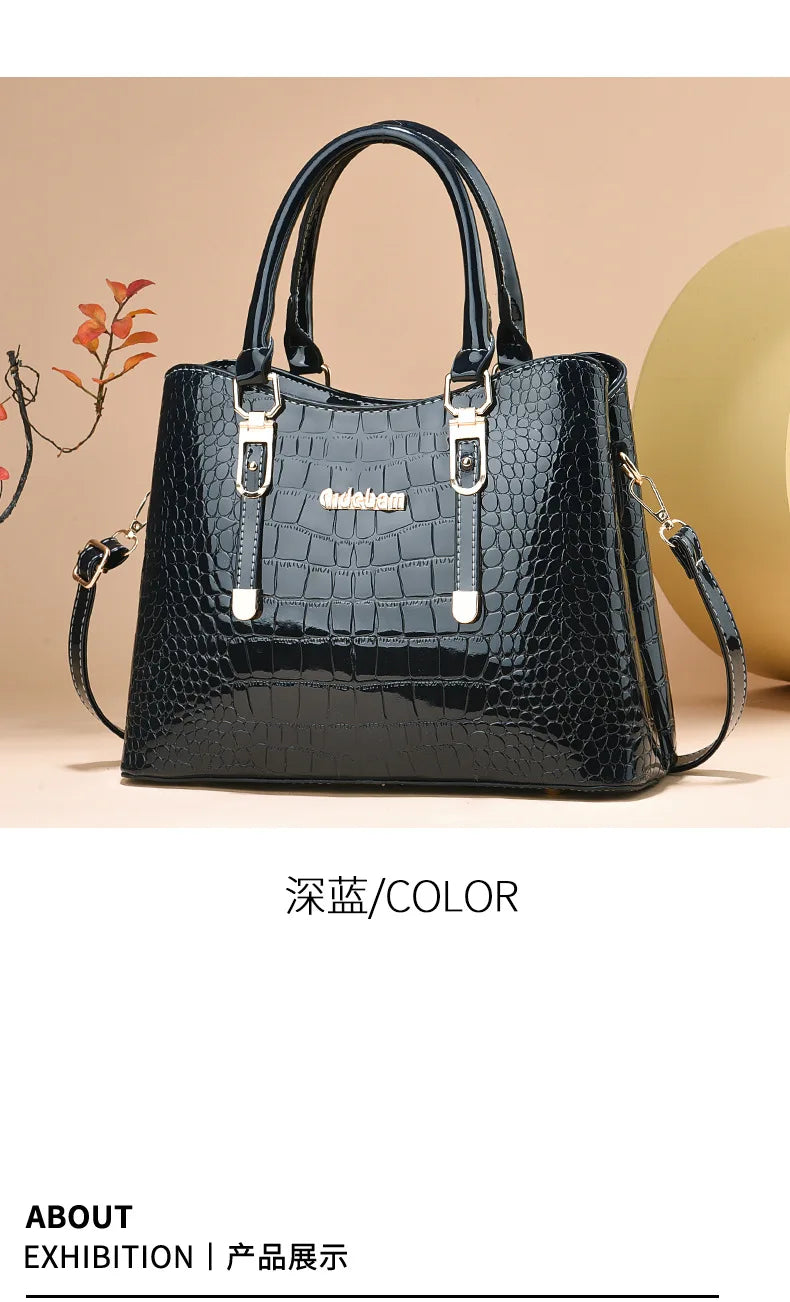 Luxury Bright Leather Handbags Designer Crossbody Bags for Women New Large Capacity Exquisite Ladies Shoulder Messenger Bag