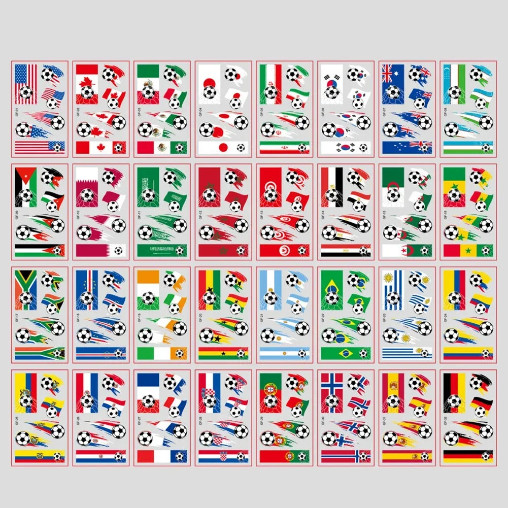 2026 Football Fan National Flag Face Stickers - ملصقات وجه بأعلام الدول لمشجعي كرة القدم 2026