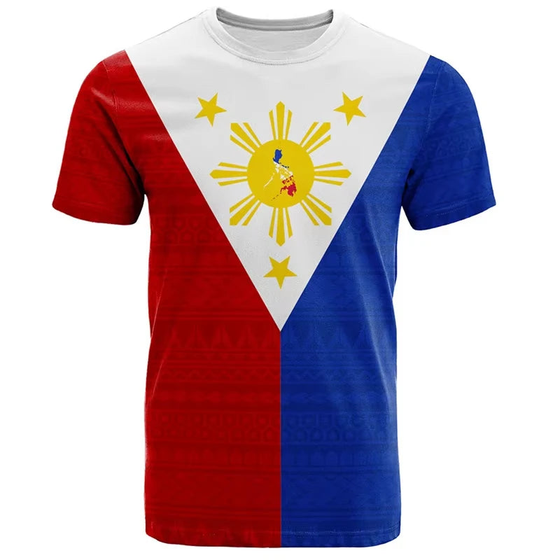 2026 New 3D Printed Philippines Independence Day Pattern T Shirt Breathable Quick Dry Family Style for Kids Adults  Training