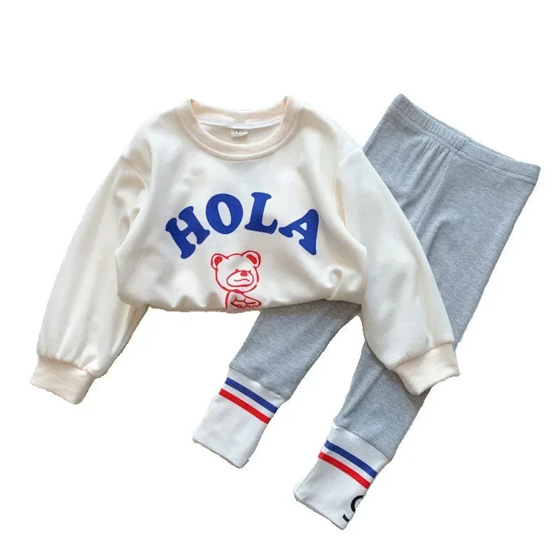 Autumn Children's Fashionable Sports Set Baby Girl Sweater