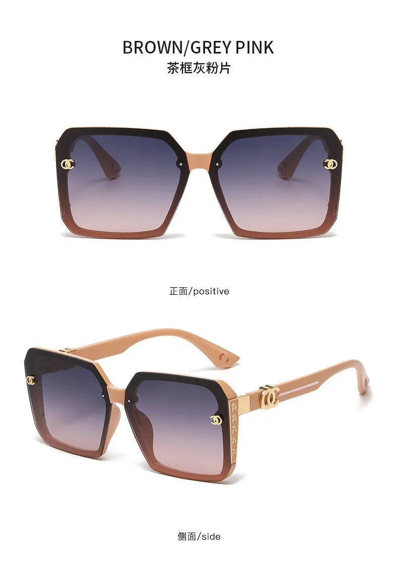 Women’s Classic Box Sunglasses – Grey Lens, TR+Metal Frame (Spring 2025)