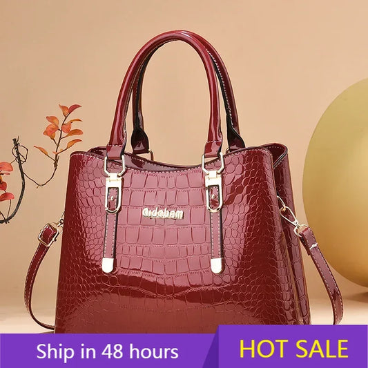 Luxury Bright Leather Handbags Designer Crossbody Bags for Women New Large Capacity Exquisite Ladies Shoulder Messenger Bag