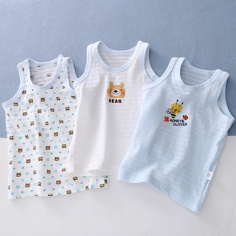 3pcs/lot Boys Tank Tops Summer Cotton Kids Underwear for Girls Bamboo Children's Vest Toddler Underwear Baby Crop Top Clothing