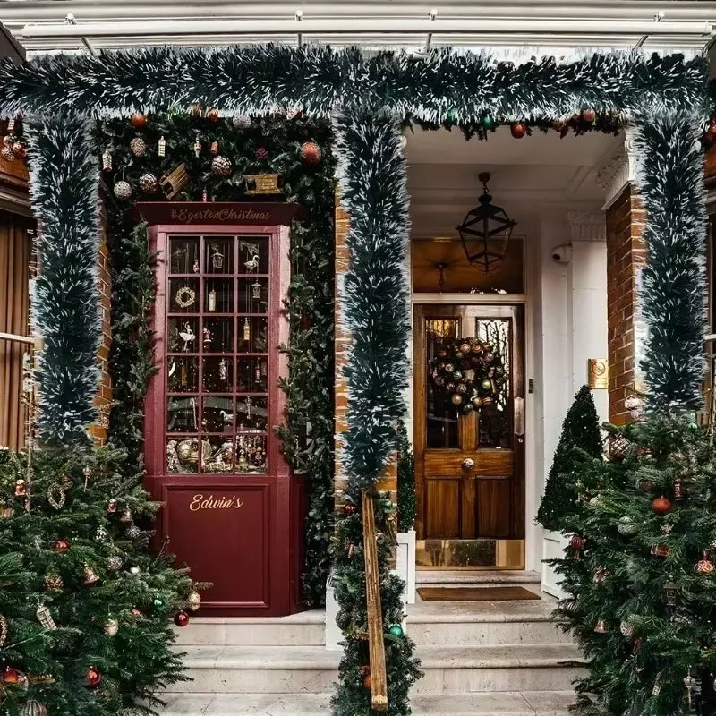 6/14M Christmas Tinsel Garland,Hanging Decoration Indoor And Outdoor Ceiling Party Decoration,Suitable for Christmas Tree Decora