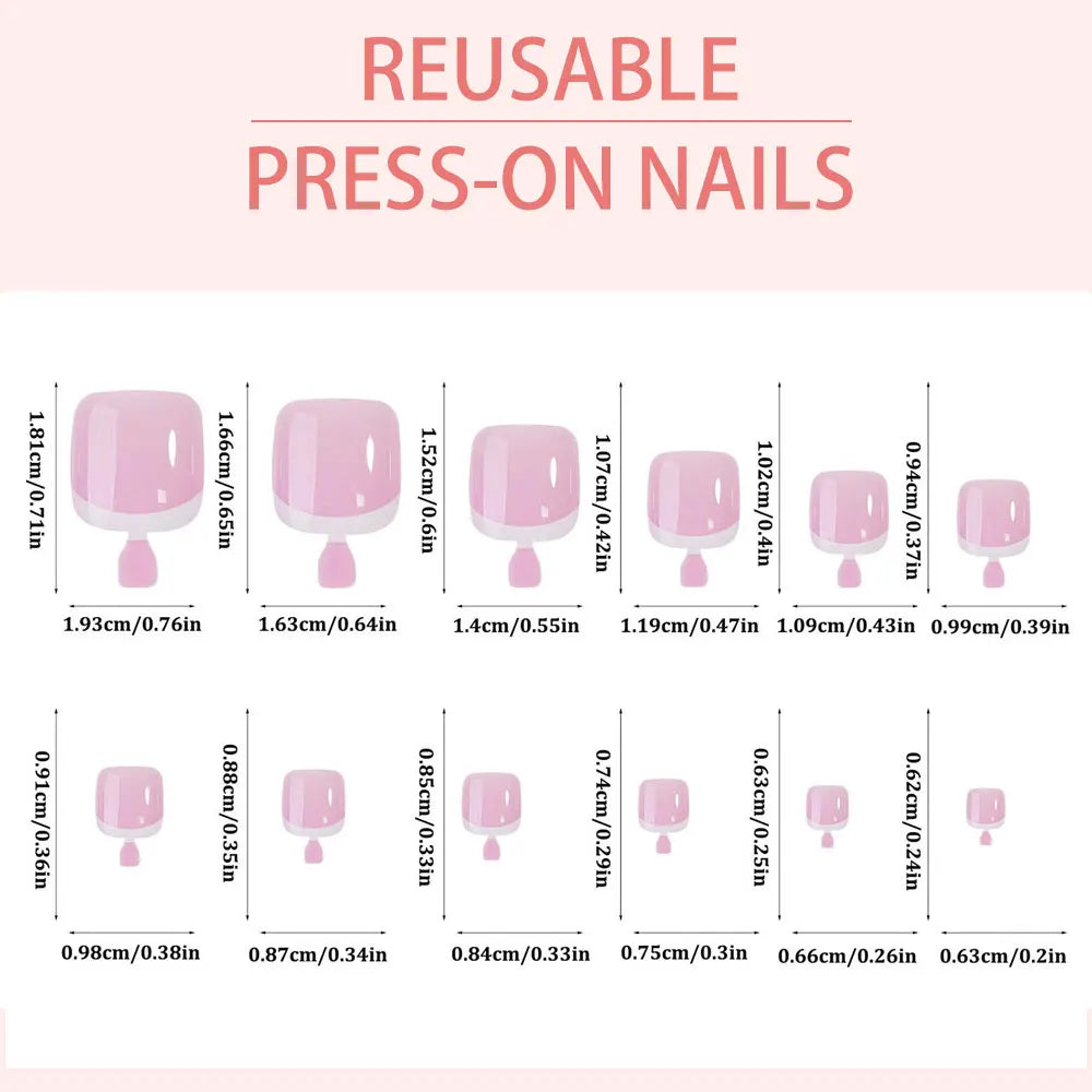 120Pcs Acrylic False Toes Nails French Short Square Pink/Nude/Brown Full Cover Fake Toenails Summer Artificial Press on Toenails