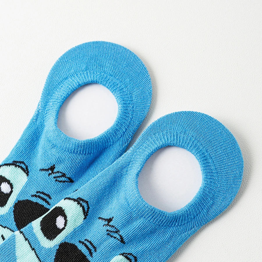 10Pairs Potdemiel Unisex Cartoon Anime Socks Men Women Hip Hop Street Style Funny Casual Short Boat Socks