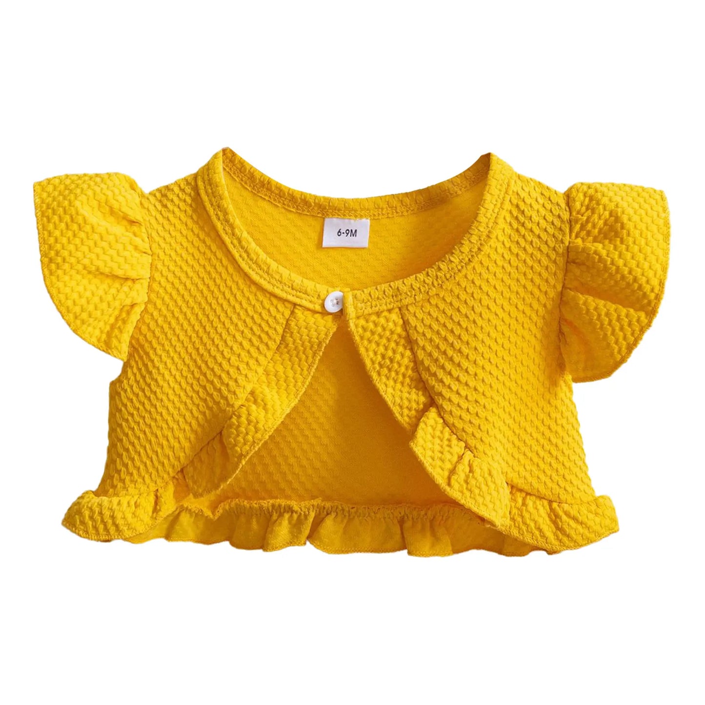 Baby Girl Sweet Summer Cardigan Bolero Jacket Short Fly Sleeve Ruffled Coat Outerwear Toddler Clothes for Wedding Birthday Party