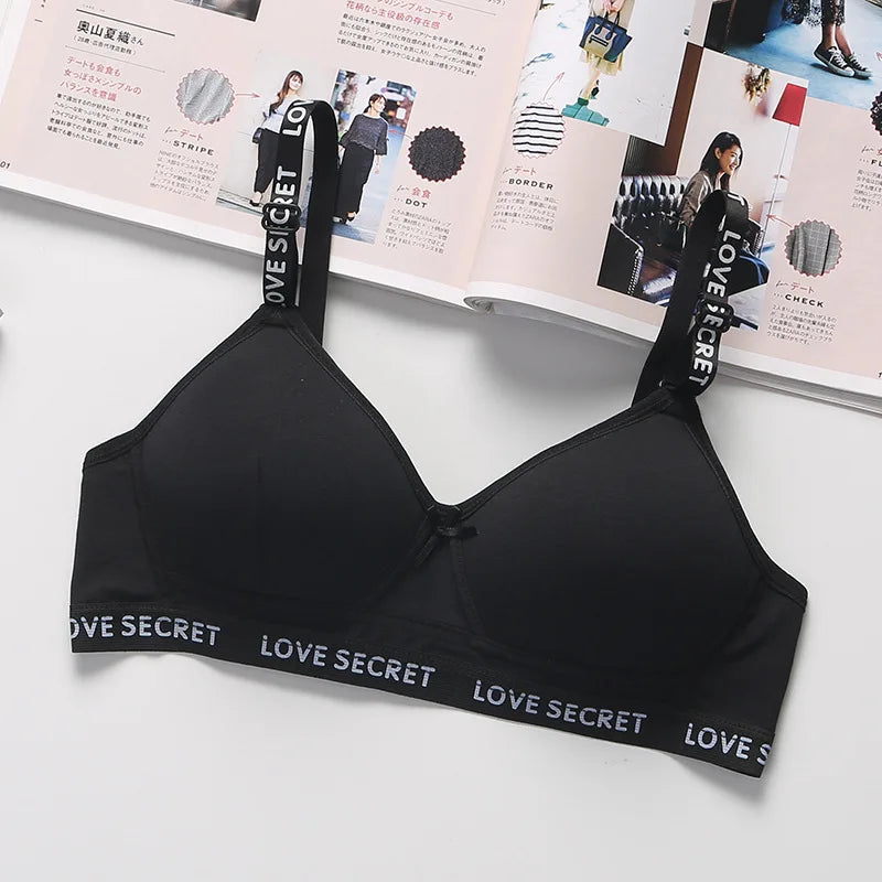 High Intensity Sports Bra Women's Running Gathered Shock Absorption Backless Letter Design Wireless Comfortable Underwear