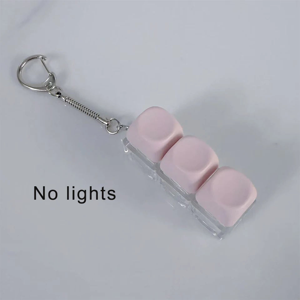 ميدالية مفاتيح زاكول بألوان الماكرون، تفاعلية بإضاءة LED، غطاء مفتاح فوضوي، اصنعها بنفسك، لعبة تخفيف التوتر للوحة المفاتيح، زينة للحقائب وميدالية مفاتيح