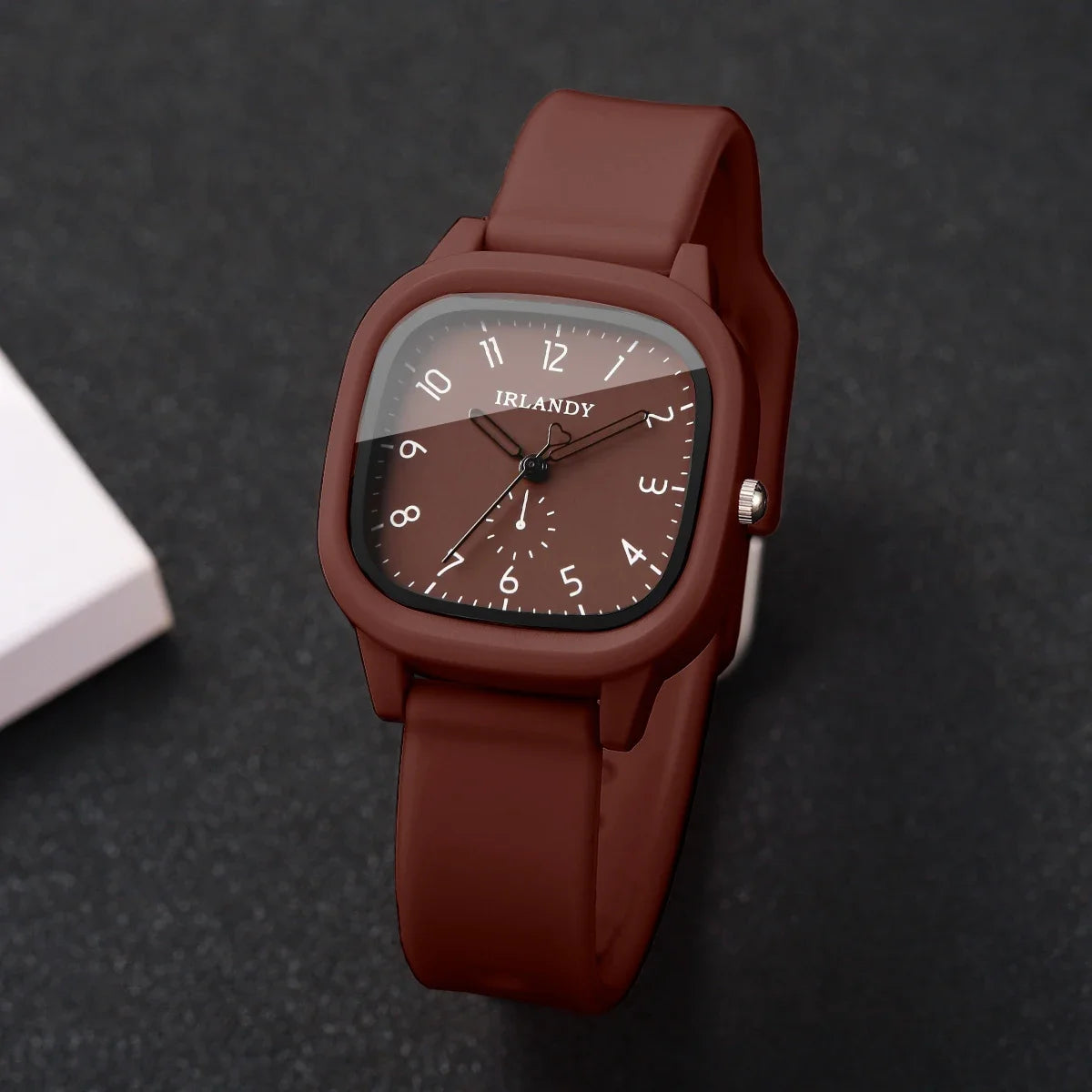5PCS Fashion Arabic Dial Women Quartz Watch Heart Jewelry Set Square Silicone Strap Wristwatches Relogio Feminino (Without Box)