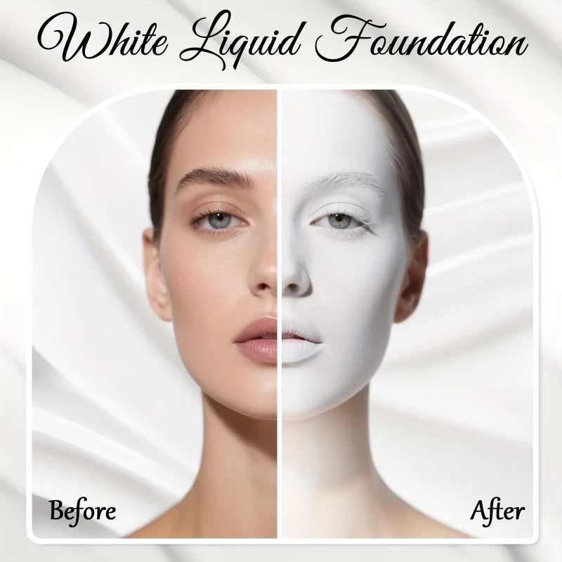 Pure White Liquid Foundation for COS stage Makeup Long-lasting concealer