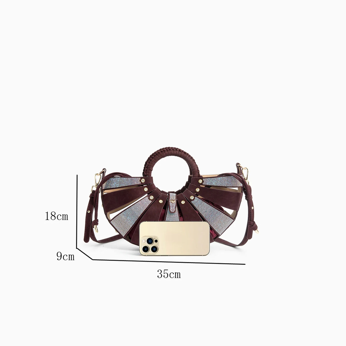Luxury Shiny Rhinestone Shell Shape Handbag Fashionable Crossbody Shoulder Bag luxury bags designers For Party Wedding Evening