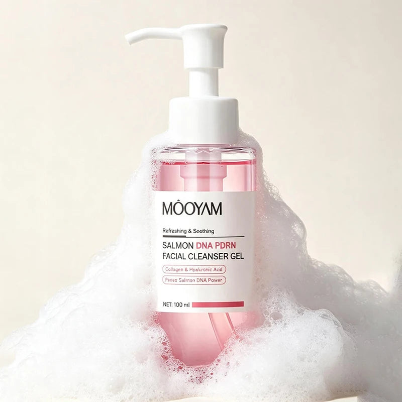 Salmon Pink PDRN Skincare Set Firming Soothing Massage Eye Cream Glow Moisturizing Toner Oil Control Cleansing Gel Facial Wash