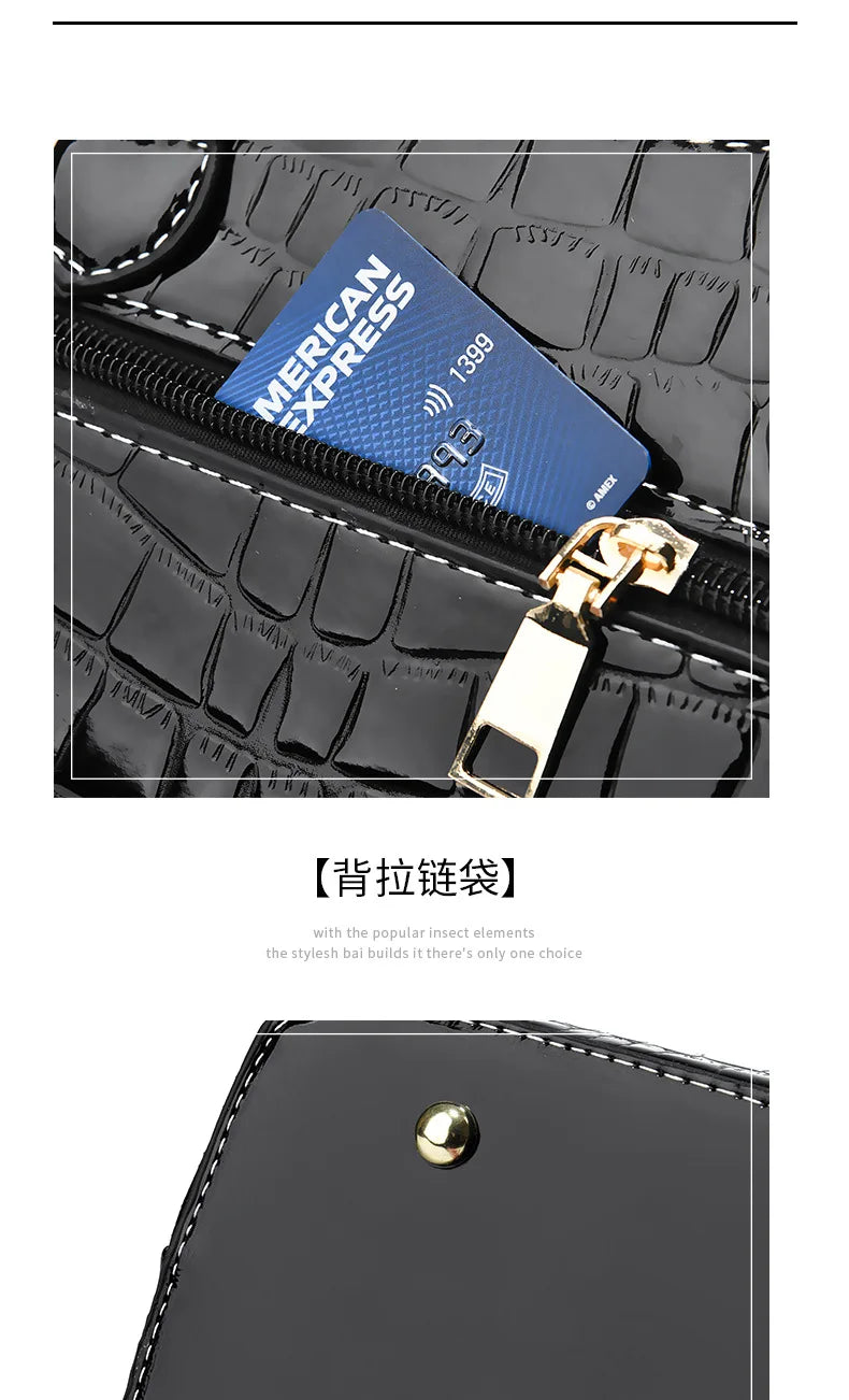 Luxury Bright Leather Handbags Designer Crossbody Bags for Women New Large Capacity Exquisite Ladies Shoulder Messenger Bag