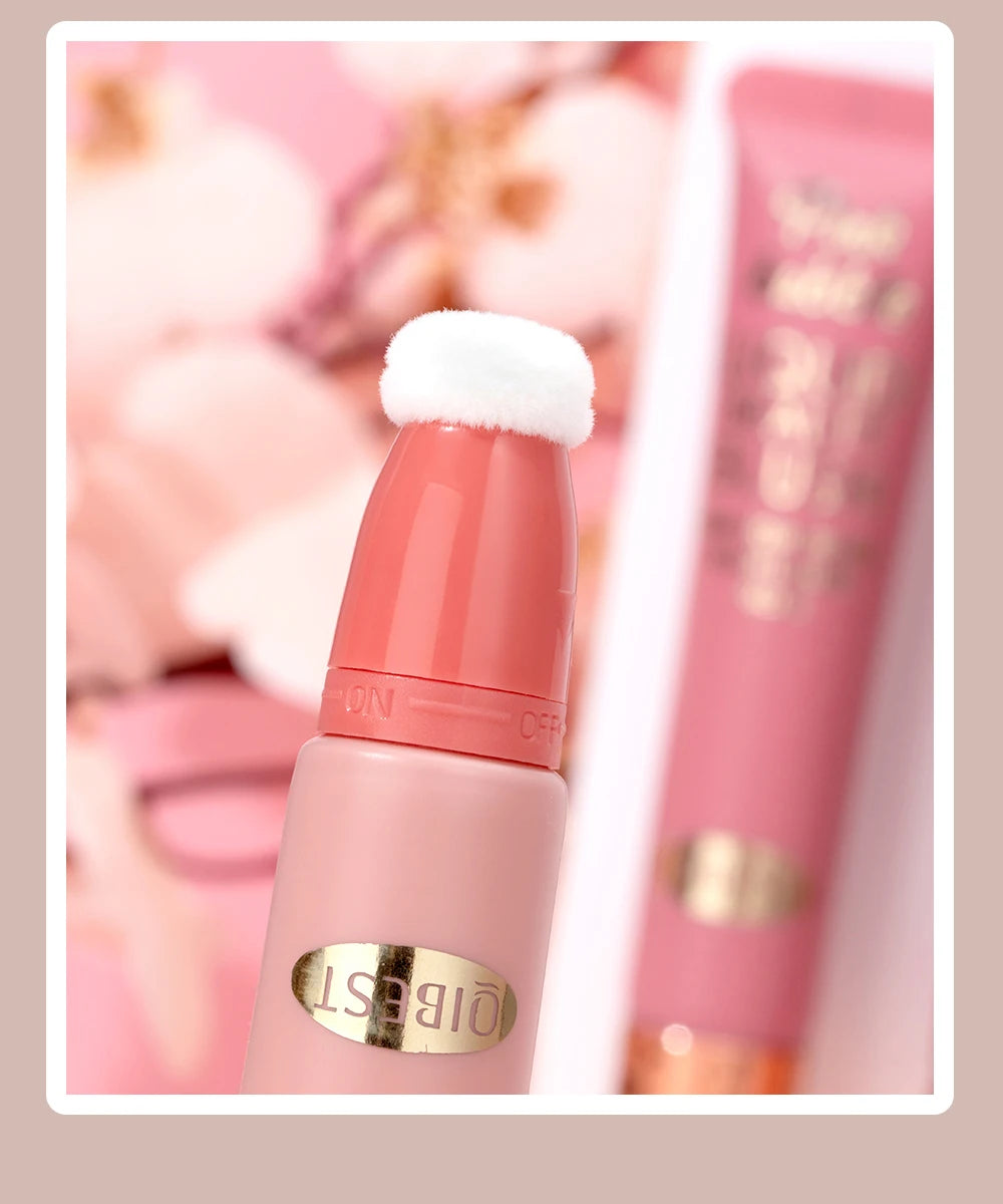 QIBEST Liquid Contour With Cushion Applicator Highlight Shimmer Natural Soft Moisturizing Cream Liquid Blush For Cheek Cosmetics