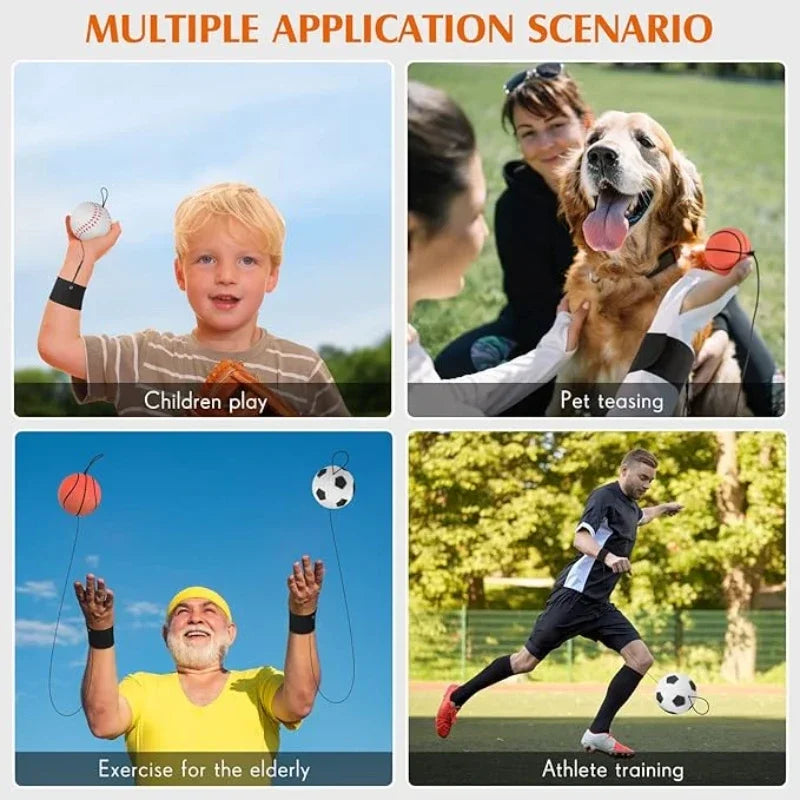 1-64PCS New Elastic Return Sponge Ball – Wrist Strap Exercise Toy