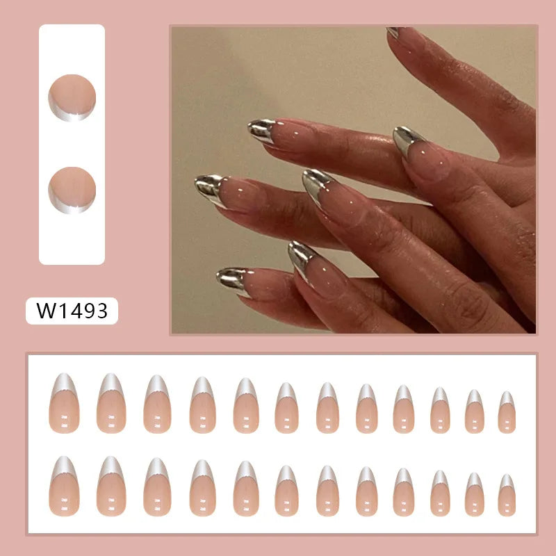 Leopard Print Pink Gradient Press-On Nails – 24PCS