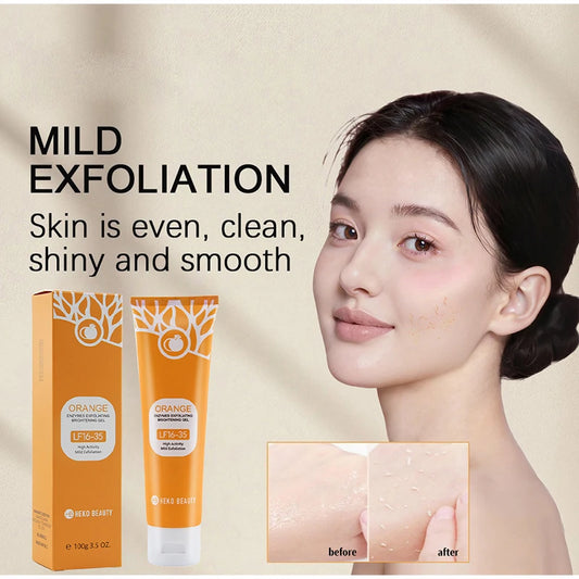 Vitamin C Orange Exfoliating Gel For Facial Body Scrub Skin Cleaning Gentle Orange Facial Scrub Smooth Texture Gel Brighten Skin