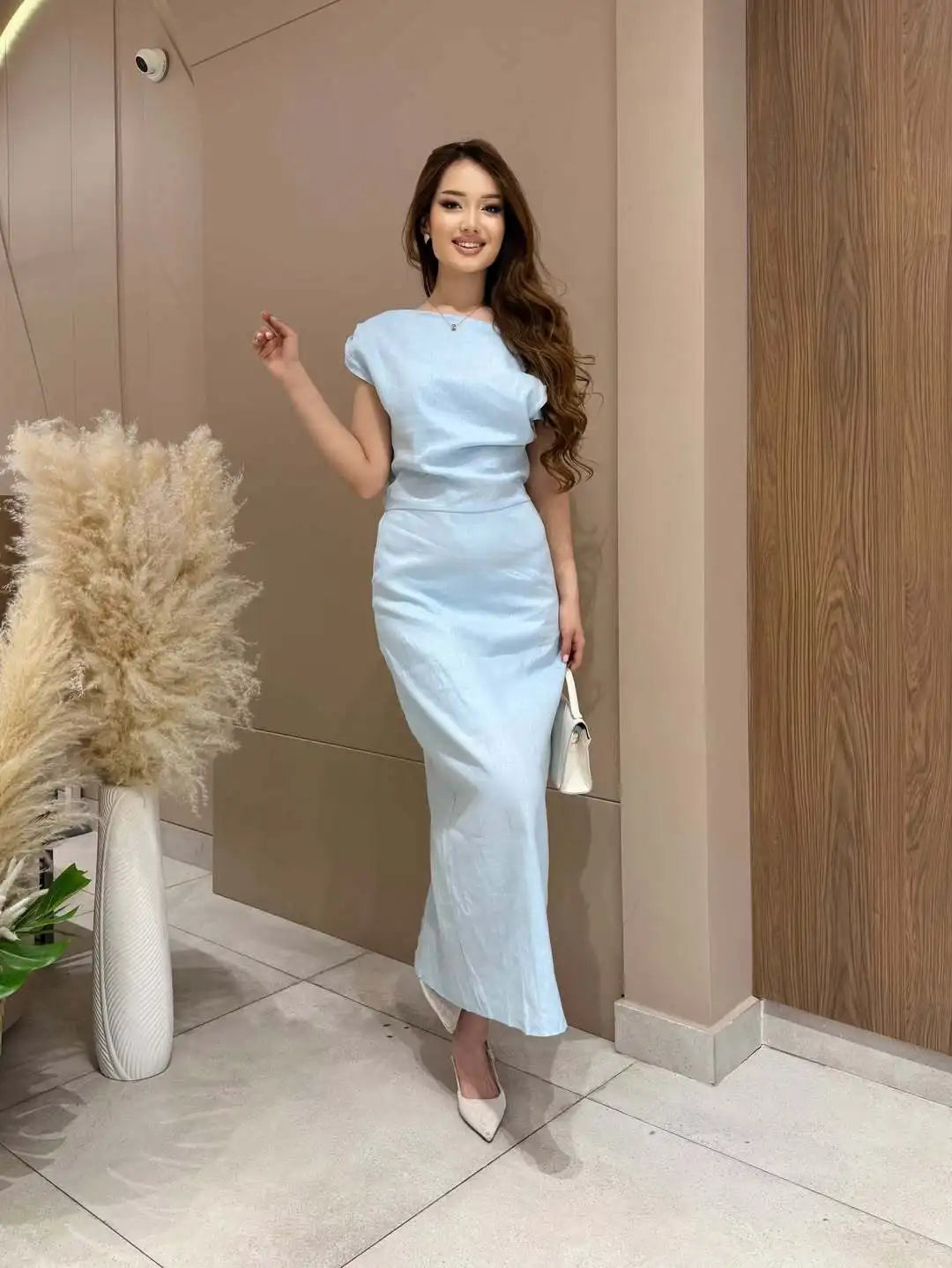 Elegant Solid One Shoulder Dresses Lady Skew Collar Waist-cinching Sleeveless Long Dress 2026 Women New Party Club Gowns