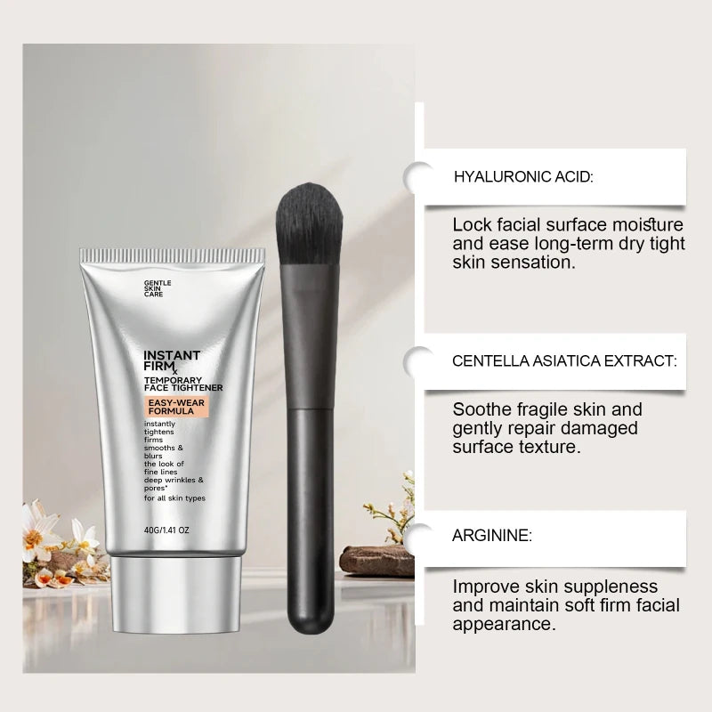Instant Firm Facial Cream 40g Centella Asiatica Moisturizing Mild Calming Repair Cream Moisturize Hydrate Skincare With Brush