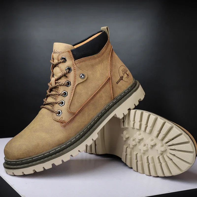 Men’s Chelsea Winter Boots – Guimin PU Ankle Boots with Plush Lining
