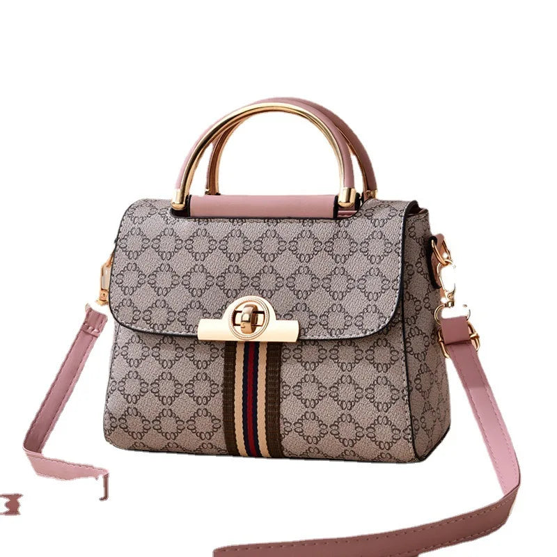 Sweet Fresh Style Women's Shoulder Bag Handbag Crossbody Bag PU Material Medium Size Geometric Bag Fresh Sweet Women's Bag