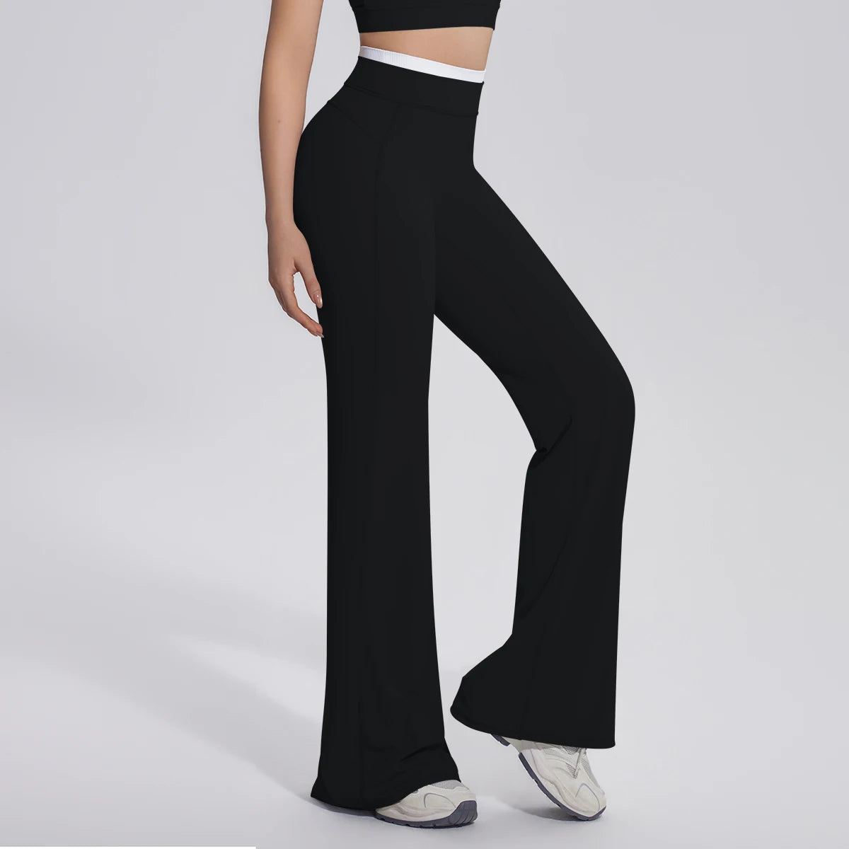 Rooftrellen Summer Woman Loose Breathable Yoga Wide Leg Pants Gym Running Quick Drying Yoga Pants High Stretch Bell-bottoms
