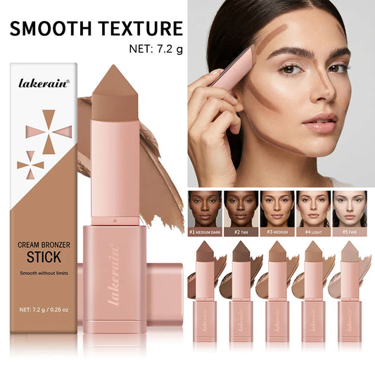 Cream Bronzer Stick and Contour Stick Bronzing Contouring Instant Highlights Dark Circles Face Contour Facial Foundation Makeup